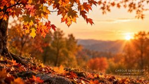 Paysage aux couleurs de l’automne évoquant l’équinoxe et l’entrée dans la période de Qiūfēn.